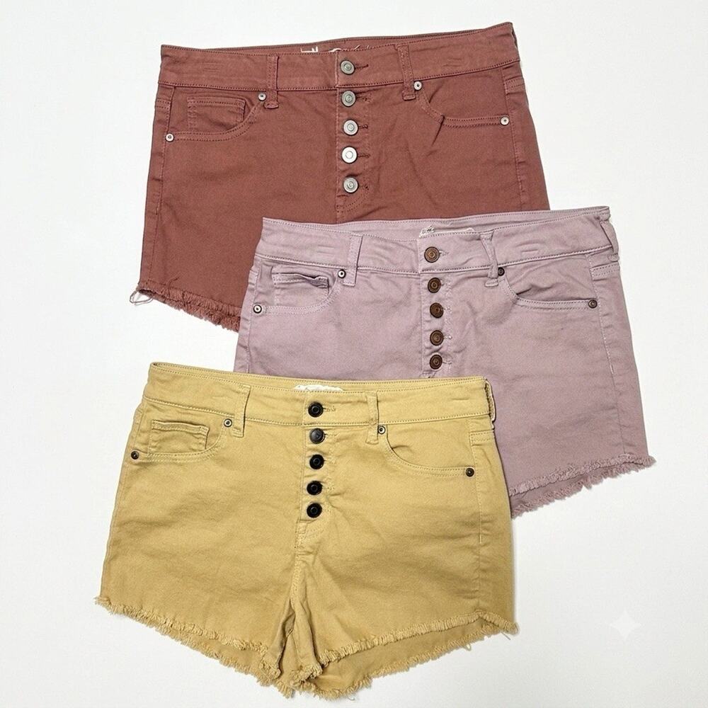3 Pairs Altar'd State Denim Shorts Size 29/9 Button Fly Pockets High Rise Frayed